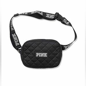 PINK Victorias Secret Black Quilted Fanny Pack